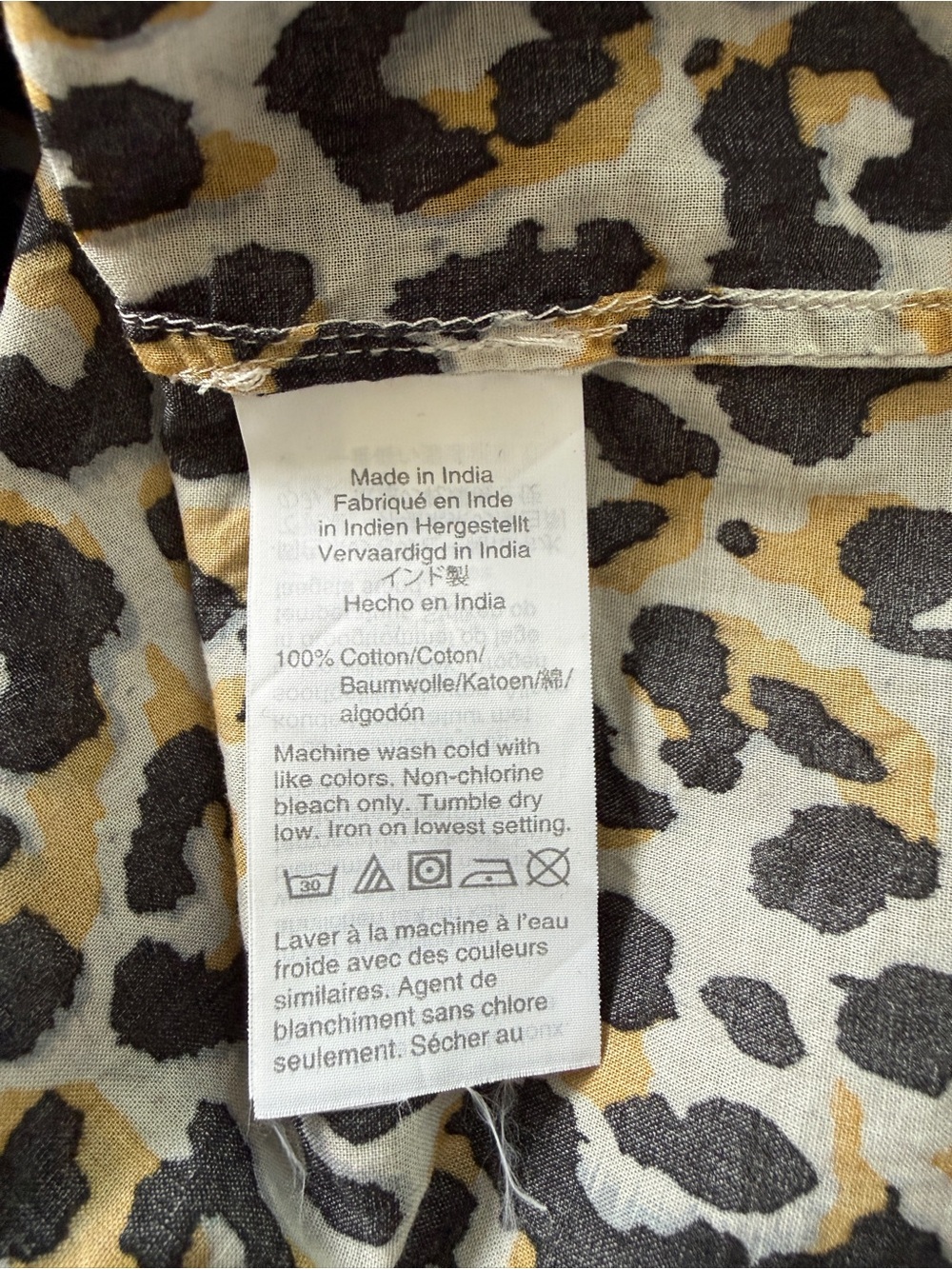 J.CREW Neutral Leopard Print Top in Black, Tan, Cream - Picture 6 of 6